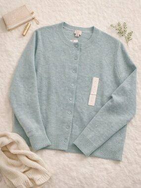 A New Day Mint Green Embellished Cardigan NWT Size Large Soft Knit